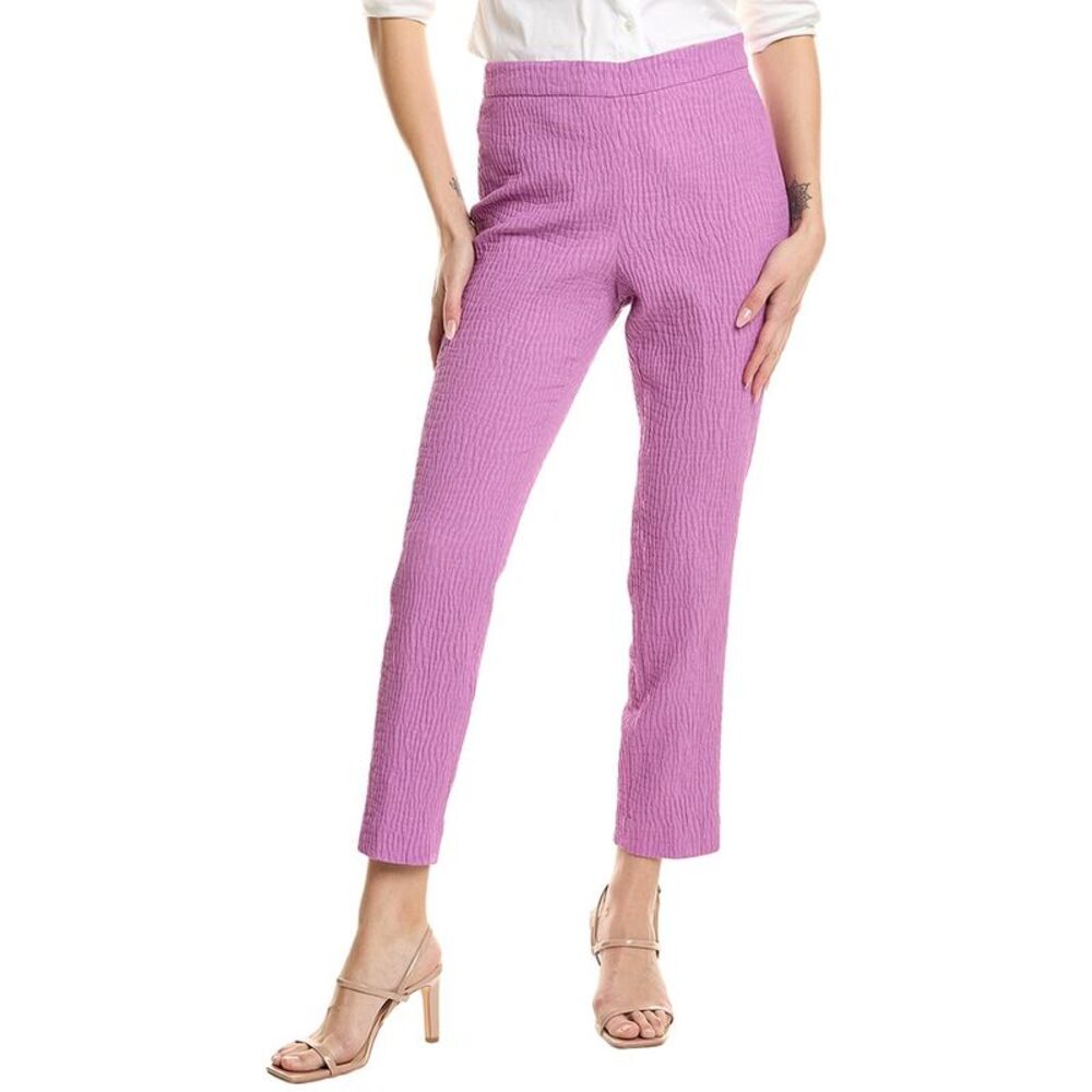 Natori Womens  Textured Cotton Jacquard Side Zip Ankle Pant